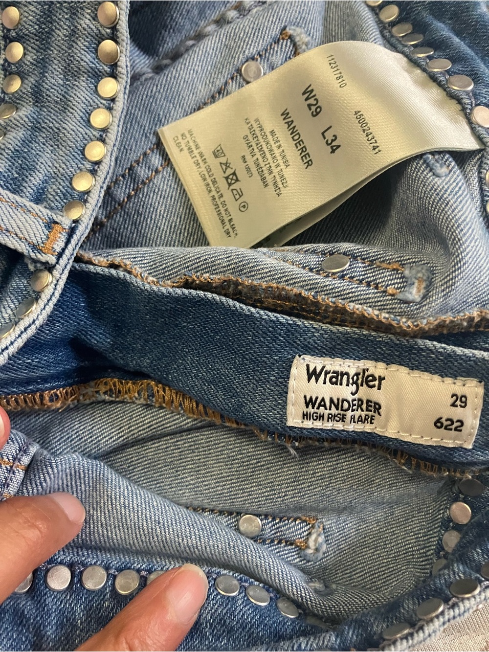 Wrangler Fender studded bell bottoms! - Picture 6 of 7
